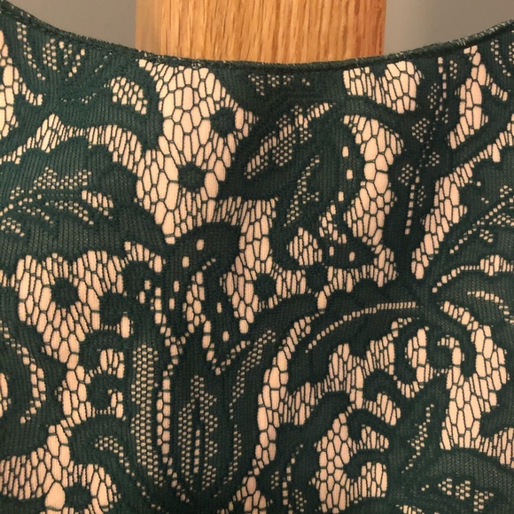 Zara Green Lace Brocade Dress Size L - Picture 3 of 6